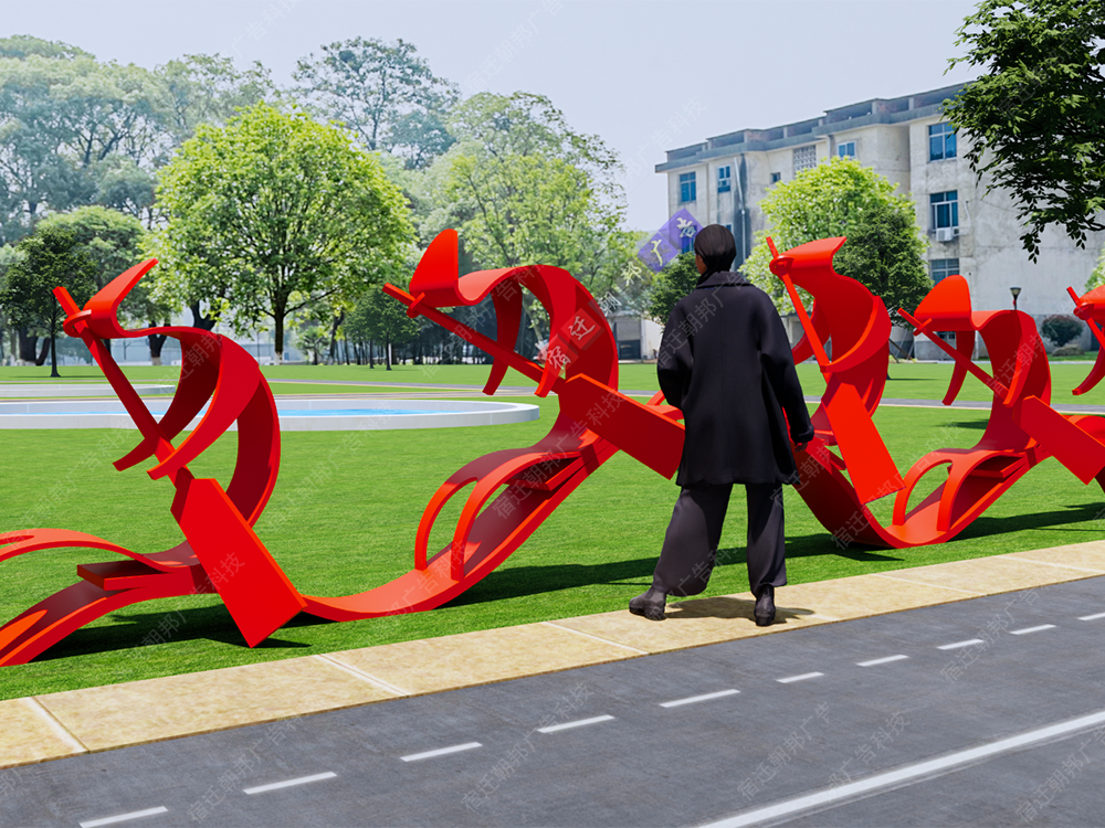 劃船造型景觀雕塑